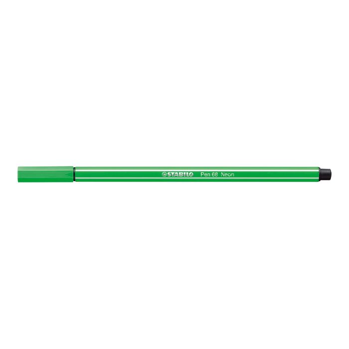 4006381121071-STABILO Pen 68 - Feutre pointe moyenne - vert fluo-Angle gauche-2