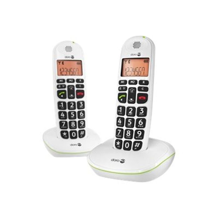 7322460055493-Doro PhoneEasy 100W Duo - téléphone sans fil + combiné supplémentaire - blanc-Avant-0