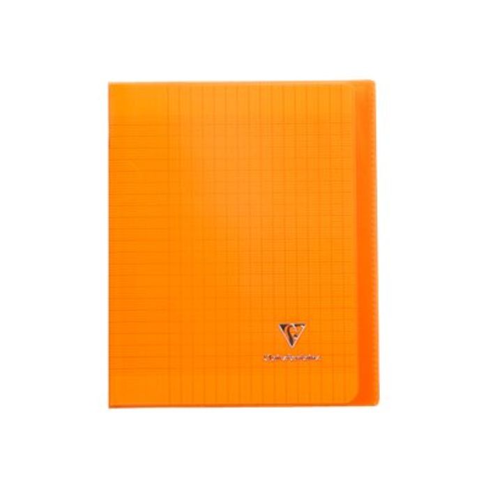 3037929514094-Clairefontaine Koverbook - Cahier polypro 17 x 22 cm - 96 pages - grands carreaux (Seyes) - orange-Avant-0