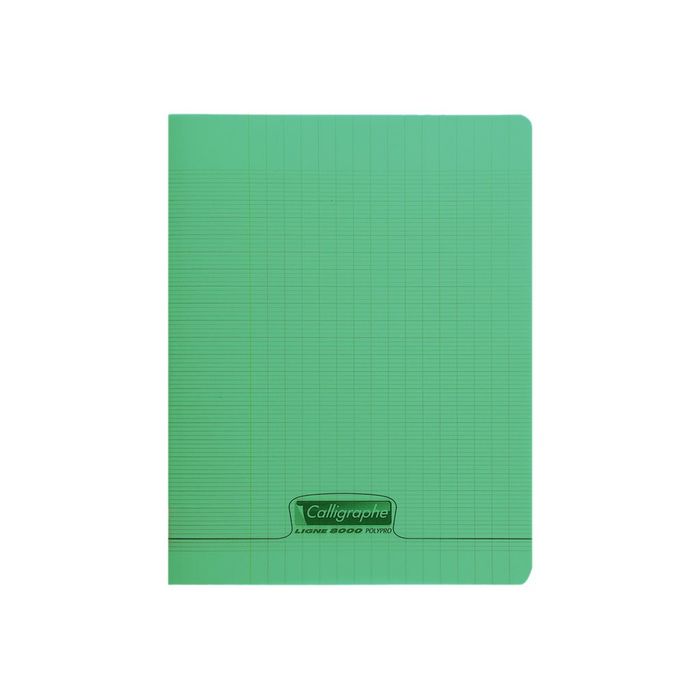 3210330181257-Calligraphe 8000 - Cahier polypro 17 x 22 cm - 96 pages - grands carreaux (Seyes) - vert-Avant-0