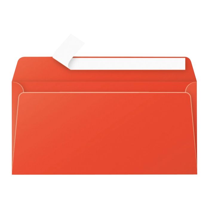 3329680559958-Pollen - 20 Enveloppes - 110 x 220 mm - 120 g/m² - rouge corail-Avant-0