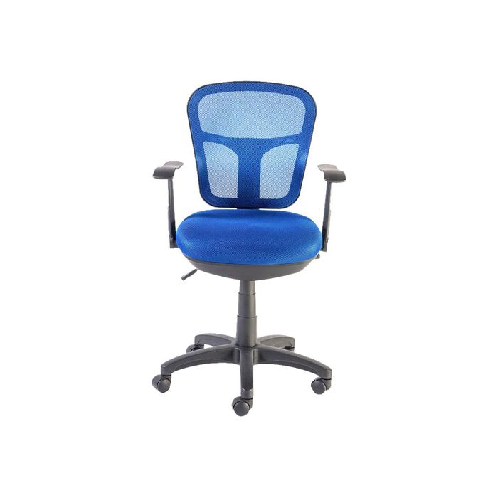 3760185020084-Fauteuil de bureau PHOENIX - accoudoirs fixes - Bleu-Avant-1