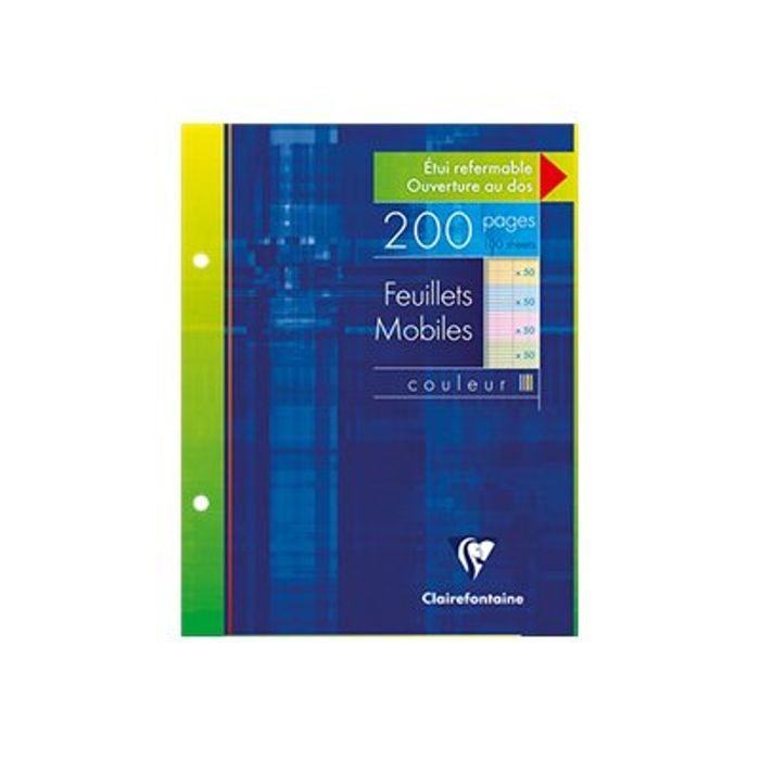 3329680135114-Clairefontaine - feuilles simples 17x22 cm - 200 pages - grands carreaux (Seyes) - perforées - co-Avant-0