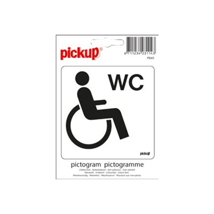 40312286-Pickup - Plaque de signalisation - 100 x 100 mm - autocollant - WC (handicapés)-Avant-0
