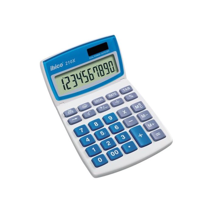013465410079-Calculatrice de bureau Ibico 210X - 10 chiffres - alimentation batterie et solaire-Angle gauche-2