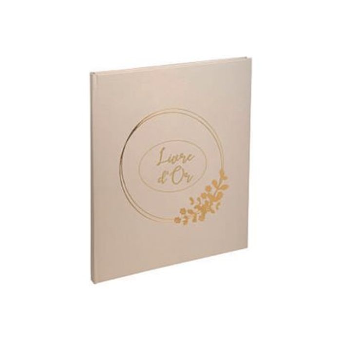 3130630476337-Exacompta Ringflower - Livre d'or - 27 x 22 cm - 100 pages - latte-Angle gauche-0