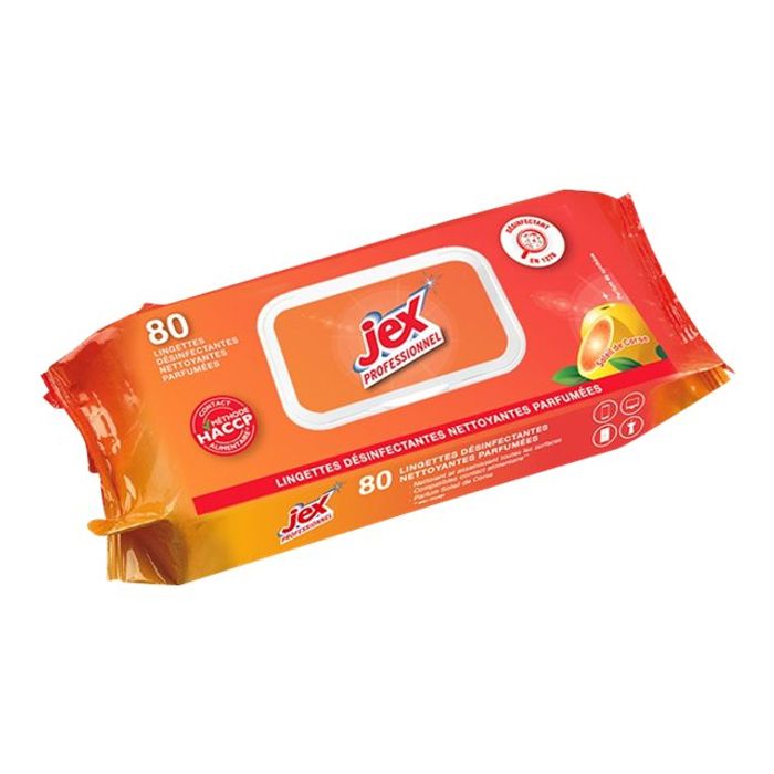 3661295603115-Jex Professional - 80 lingettes nettoyantes désinfectantes - soleil de Corse-Angle gauche-0