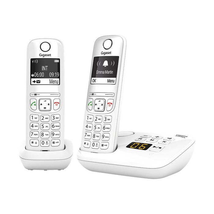 4250366854700-Gigaset AS690A Duo - téléphone sans fil + combiné supplémentaire - avec répondeur - blanc-Avant-0