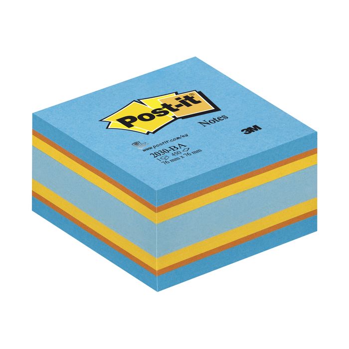 3134375487788-Cube Post-it Couleurs Relax Intense - 76 x 76 mm-Angle droit-0