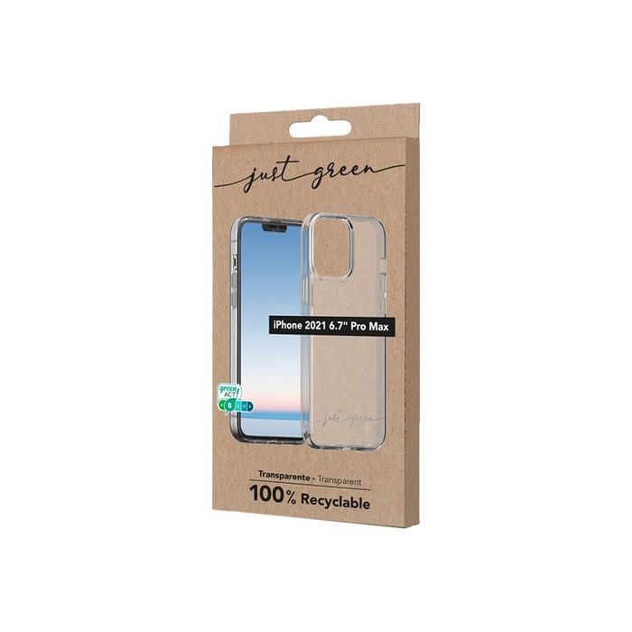 3571211463771-Just Green - coque de protection pour Iphone 13 Pro Max - transparent-Angle droit-5