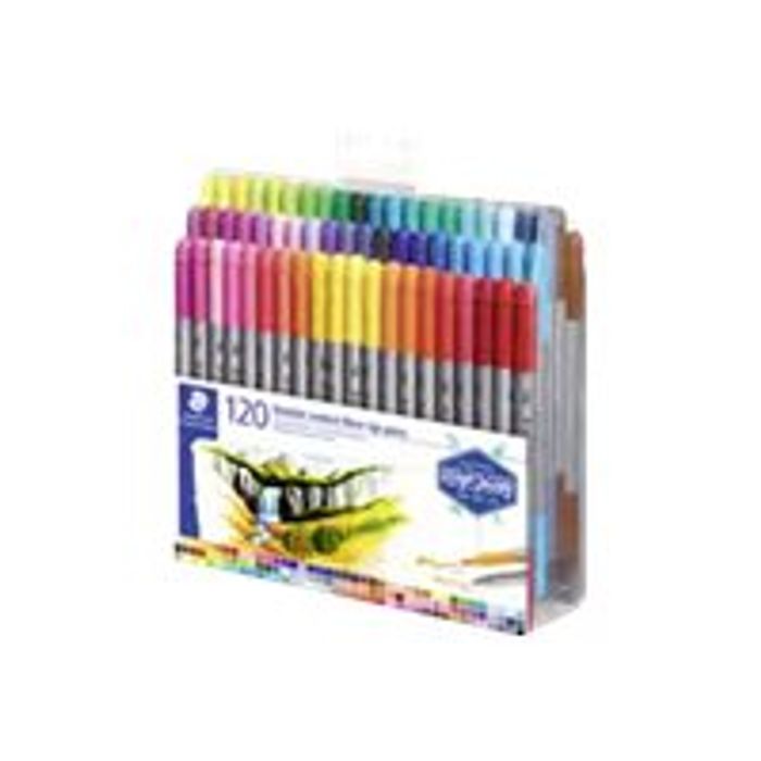 4007817188583-STAEDTLER Design Journey - 120 Feutres double pointe - couleurs assorties-Angle droit-2