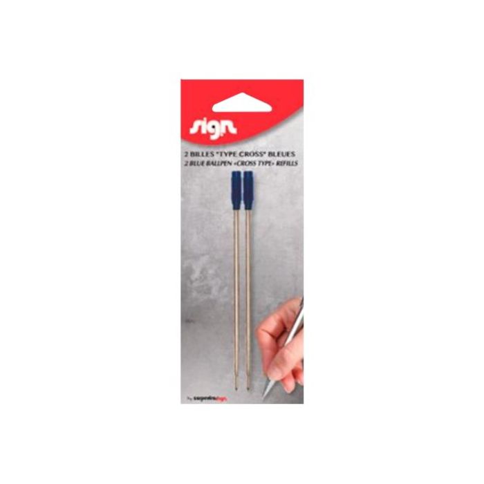 3173741100517-Carpentras Sign - 2 Recharges pour stylo à bille - bleu - pointe moyenne-Avant-0