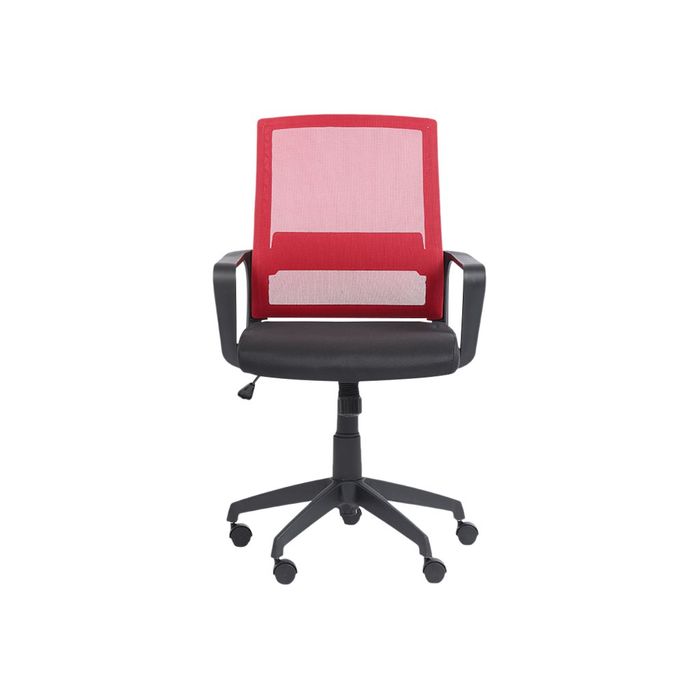 3760185020831-Fauteuil de bureau LIBERTY 01 - accoudoirs fixes - sans appui-tête - noir et rouge-Avant-1