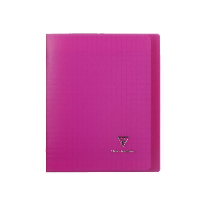 3037929514087-Clairefontaine Koverbook - Cahier polypro 17 x 22 cm - 96 pages - grands carreaux (Seyes) - rose-Avant-0