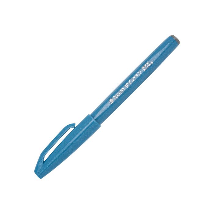 4902506287144-Pentel - Feutre pinceau à pointe souple - bleu ciel-Avant-0