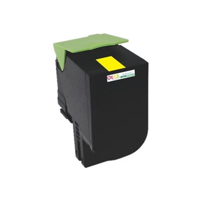 3112539704964-Cartouche laser compatible Lexmark 802X - jaune - Owa K18032OW-Angle gauche-0