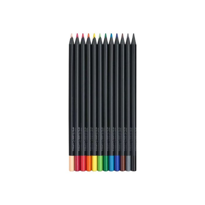 4005401164128-Faber-Castell Black Edition - 12 crayons de couleur - couleurs assorties-Avant-0