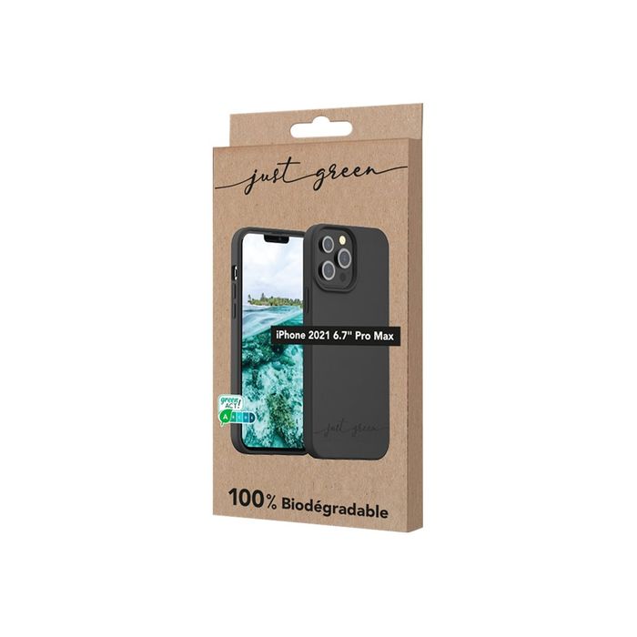 3571211463764-Just Green - coque de protection pour Iphone 13 Pro Max - noir-Angle droit-4