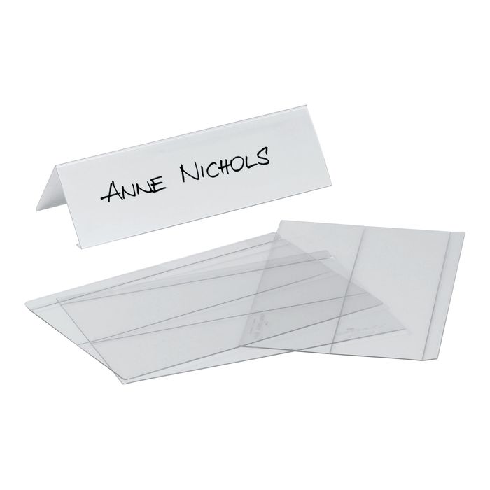 4005546800936-Durable - 10 Porte-noms PVC pliables - 12,2 x 21 cm-Avant-1