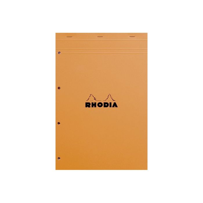 3030920201000-Rhodia Basics - Bloc notes - A4 + - 160 pages - petits carreaux - 80g - perforé-Avant-0
