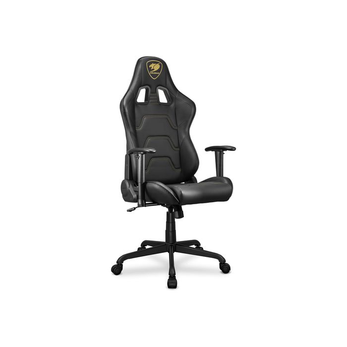 4710483775550-Fauteuil gamer ARMOR Elite - accoudoirs réglables - appui-tête intégré - noir/or-Angle gauche-1