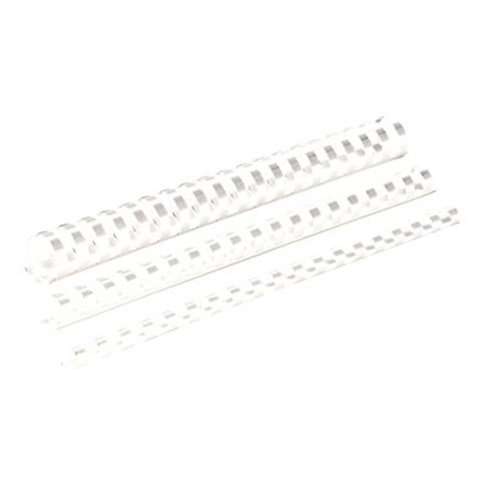 077511534584-Fellowes - 100 anneaux de reliure en plastique - 10 mm - jusqu'à 55 feuilles - blanc-Angle gauche-0