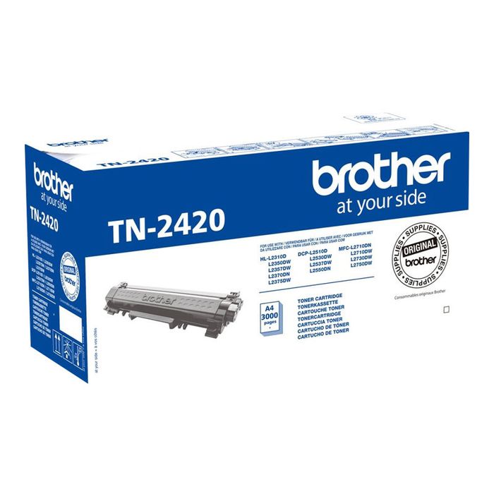 4977766779494-Brother TN2420 - noir - cartouche laser d'origine-Angle gauche-0