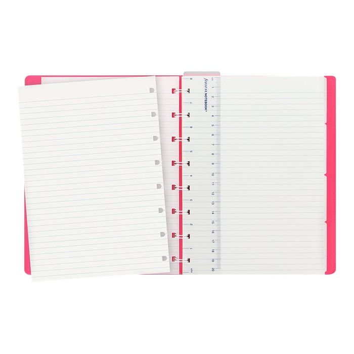 5015142269418-Filofax Saffiano - Carnet de notes à spirale A5 - rose fluo-Avant-0