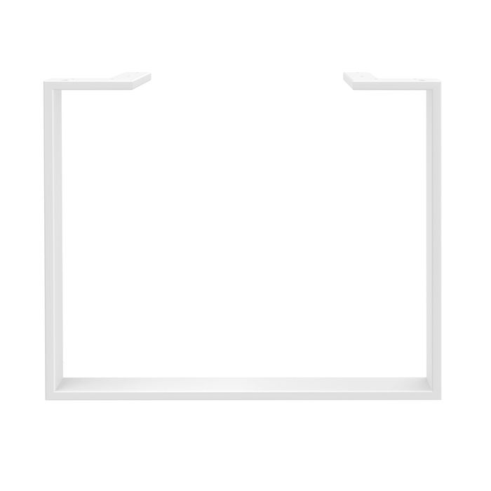 404000122715-Bureau droit LOFTER - L120 cm - Plateau imitation Merisier - pied Blanc--2