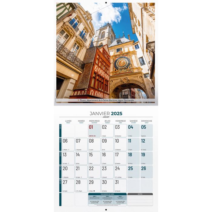 3592930018875-Calendrier illustré BOUCHUT 30 x 30 cm BELLES REGIONS DE FRANCE NORD Pefc 70 %--1