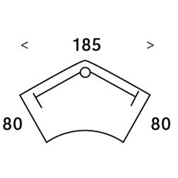 3253310150300-Bureau symétrique 120° IDRA - L180 cm - Pieds aluminium - plateau imitation Erable--3