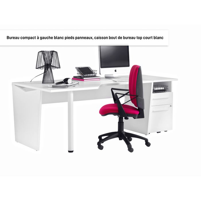 3483600857750-Bureau YES ! - 140 cm - Pieds panneaux fixes - Chêne--1