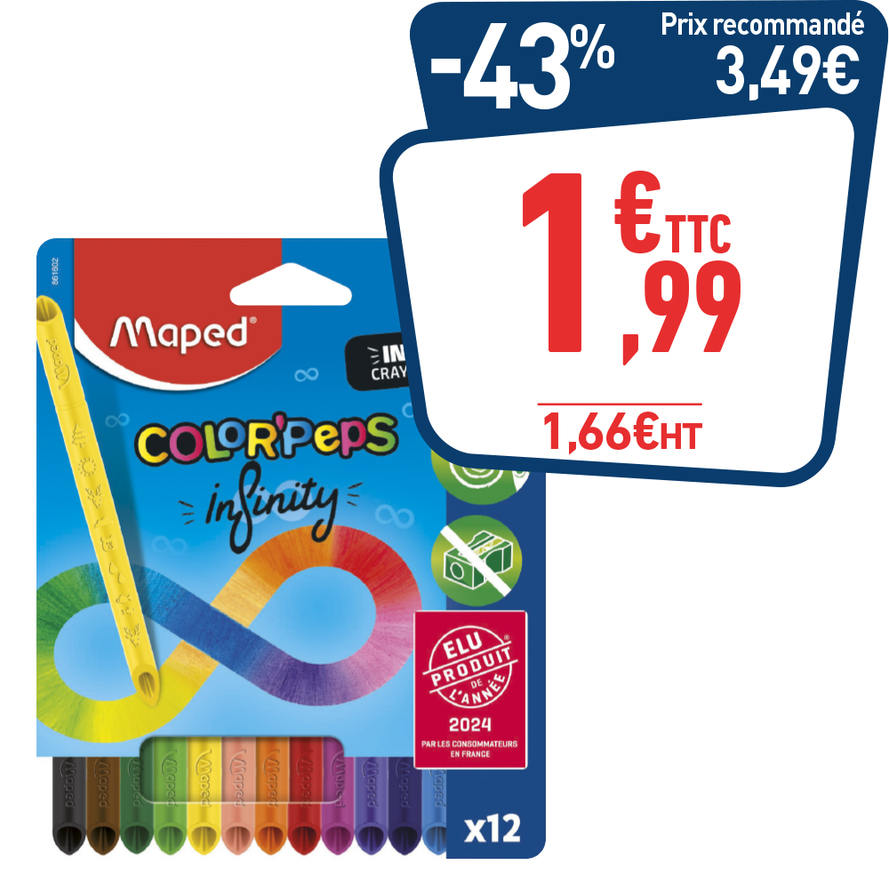 12 CRAYONS DE COULEUR «INFINITY»