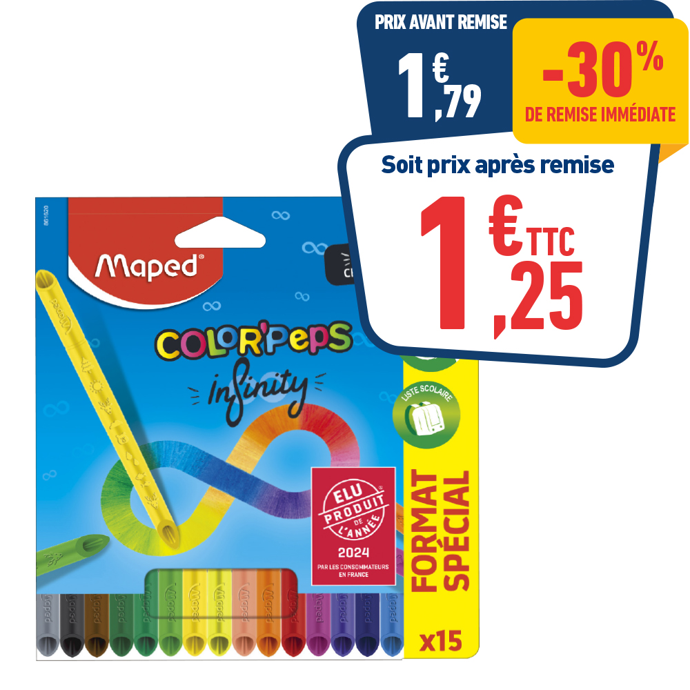 15 CRAYONS COLOR’PEPS INFINITY