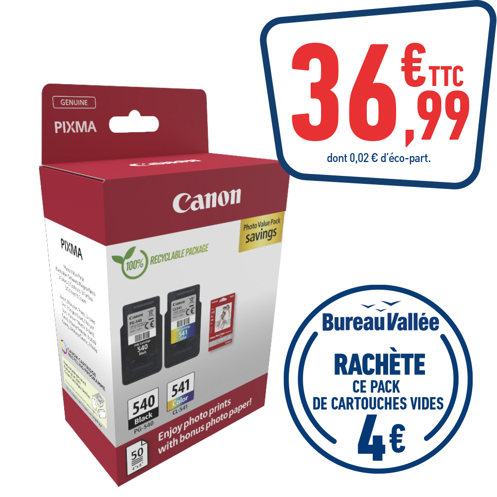 PACK DE 2 CARTOUCHES D’ENCRE CANON PG-540/CL-541