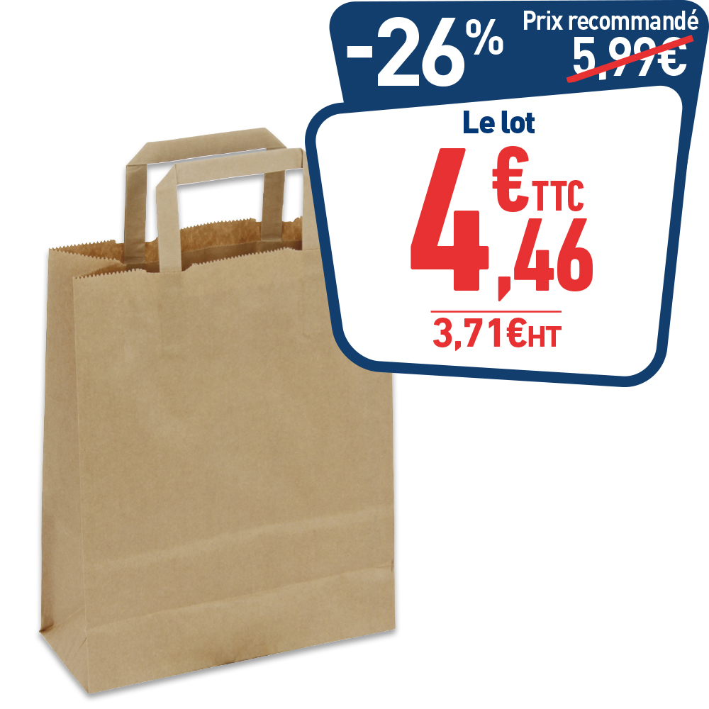 50 Sacs kraft brun