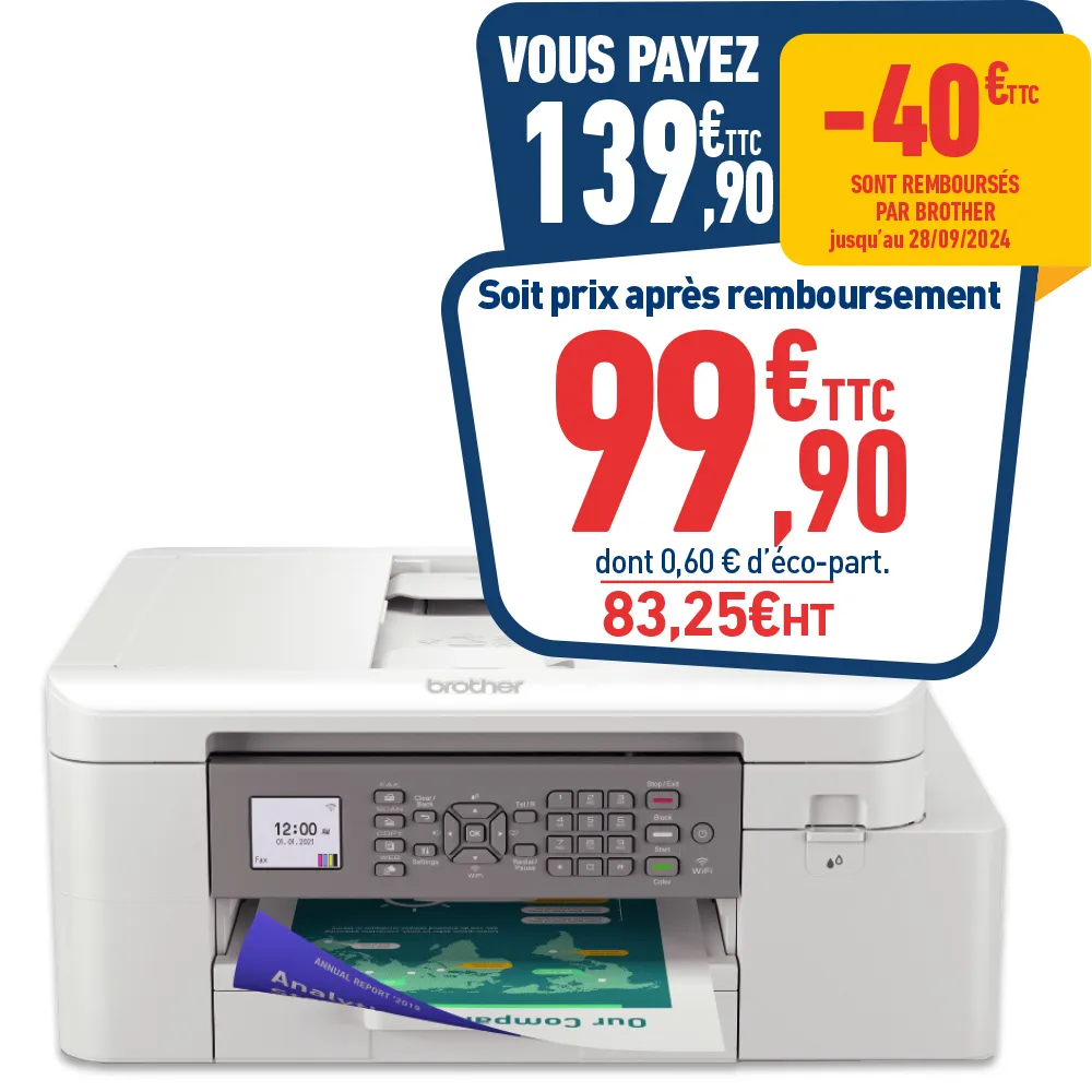 IMPRIMANTE MULTIFONCTION JET D’ENCRE COULEUR BROTHER MFC-J4335DW